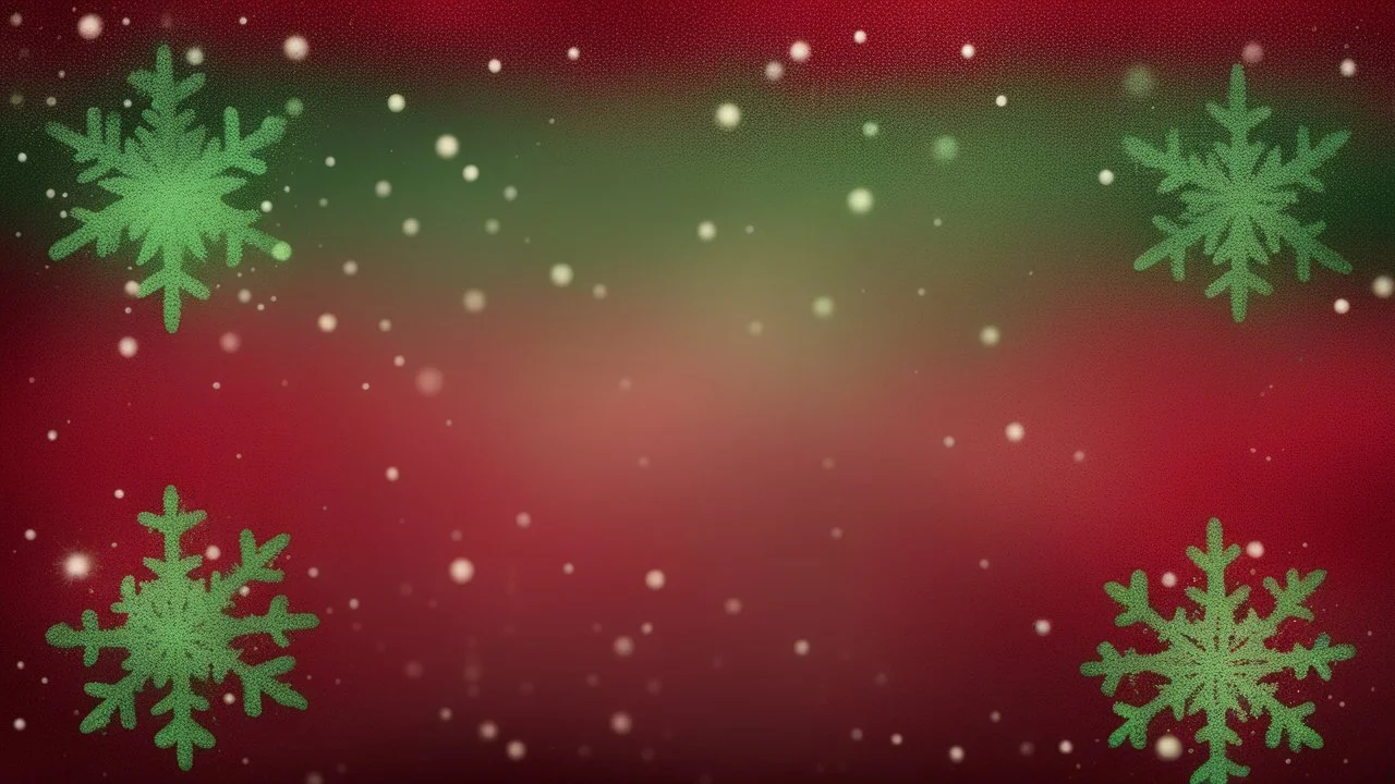 Red Maroon And Green Grunge Gradient Christmas With Little Snowflakes Falling Background.