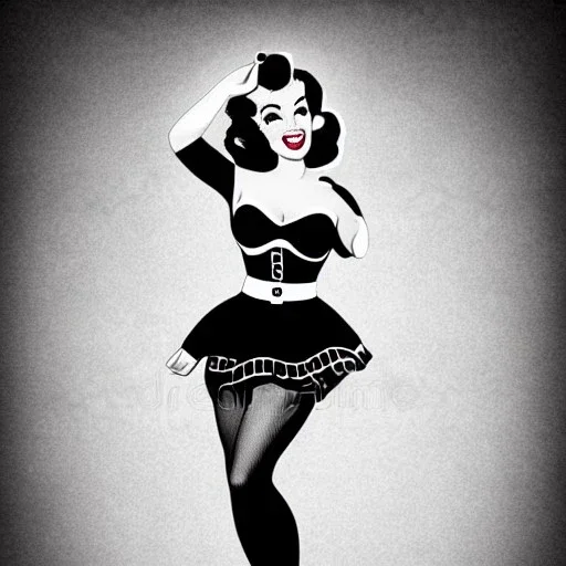 pinup girl, illustration, black and white, Pepsi Cola Marketing, Stock images, beautiful, cute, model, squared t-shirt