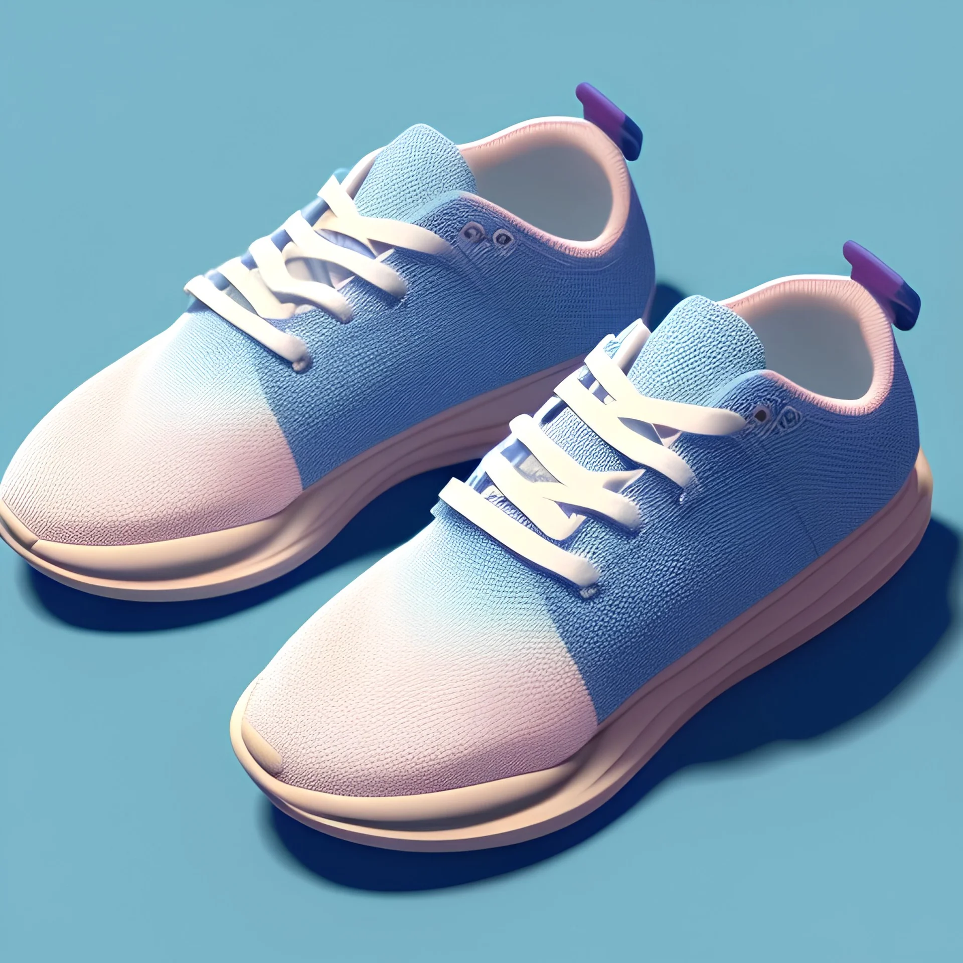 Tiny cute isometric Shoes, soft smooth lighting, with soft colors, 100mm lens, 3d blender render, trending on polycount, modular constructivism, blue background, physically based rendering, centered.