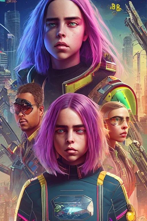 Billie Eilish, cyberpunk2077, booty, photorealistic