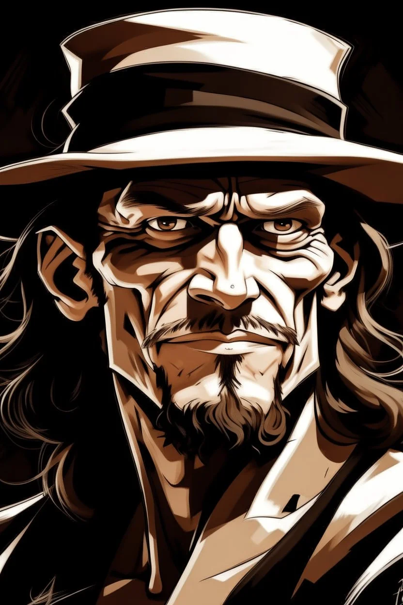 Portrait of Rob Lucci, from One Piece manga, Caravaggio style