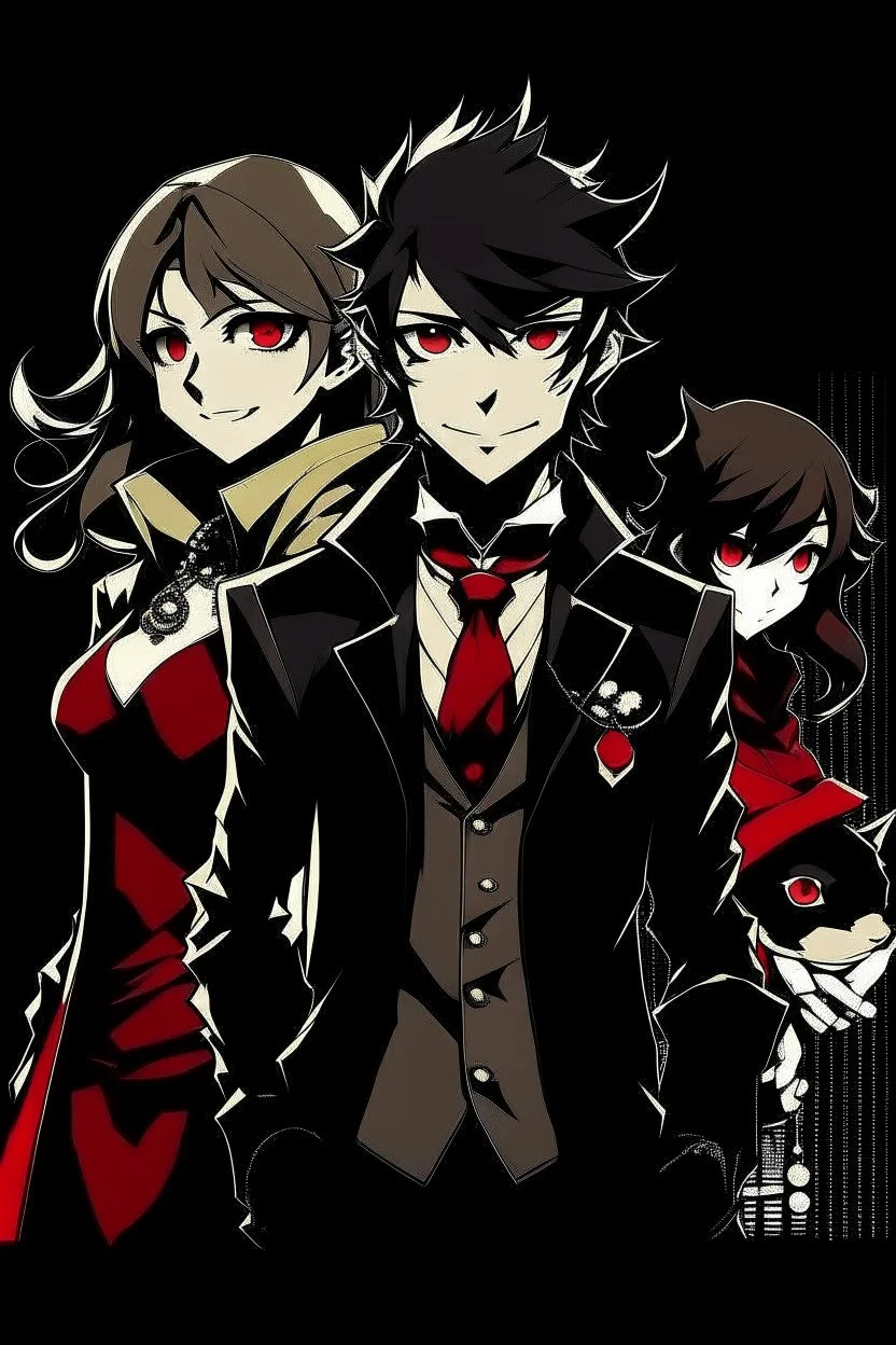 persona 5 style background and character