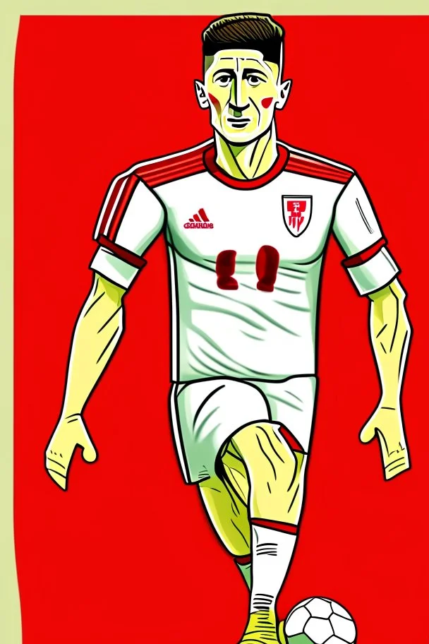 Robert Lewandowski Polish soccer player cartoon 2d