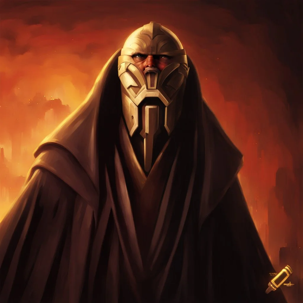 star wars bald male corellian jedi pilot wearing black and gunmetal grey old republic armored robes with gold trim, alone, battle-ready Jedi Master defending a ruined ancient city surrounded by golden light, centered head and shoulders portrait, hyperdetailed, dynamic lighting, hyperdetailed background, 8k resolution, volumetric lighting, light skin, fully symmetric details