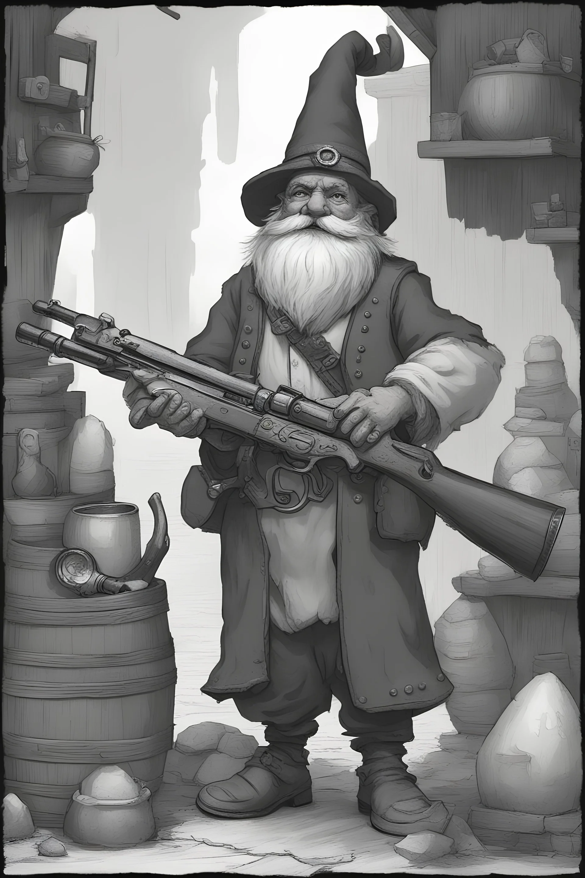 fantasy gnome gun merchant