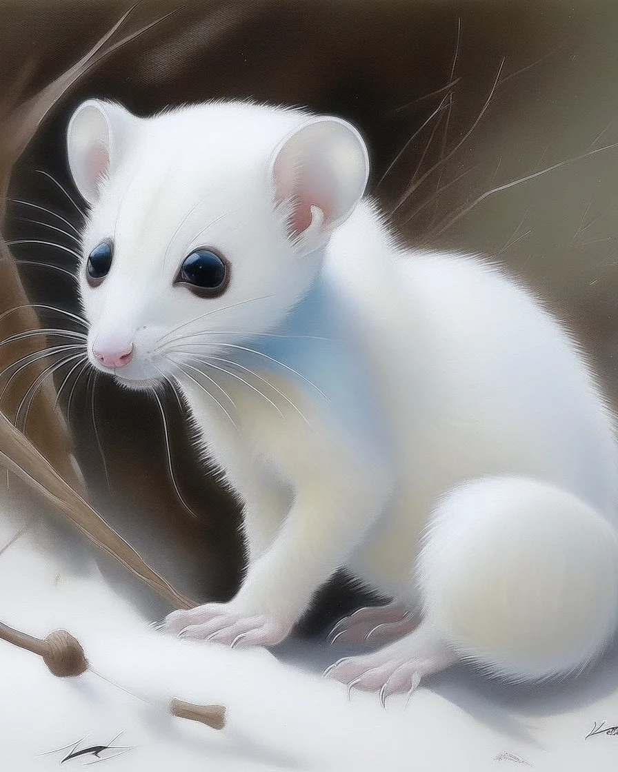 snow weasel painting