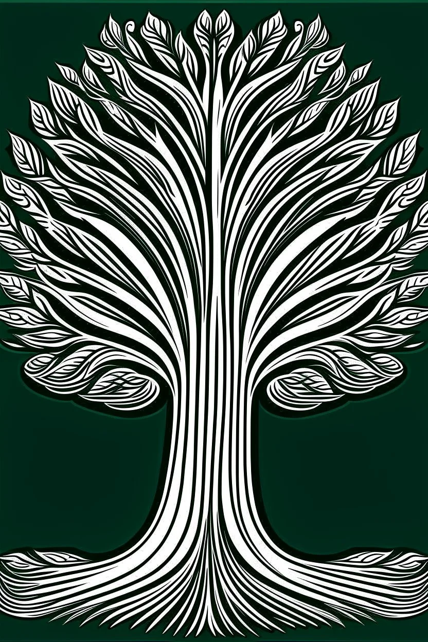 stylized spruce tree in the style of art deco