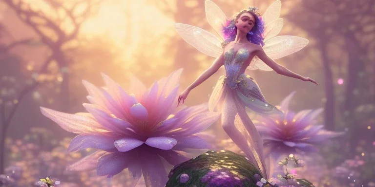 crystal subtle flower in a galactic ambiance beautiful fairy, transparent, delicate colors, in the foreground, full of details, smooth，soft light atmosphere, light effect，vaporwave colorful, concept art, smooth, extremely sharp detail, finely tuned detail, ultra high definition, 8 k, unreal engine 5, ultra sharp focus