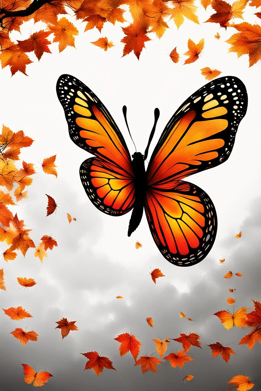 the stormy autumn of change, a butterfly of transformation