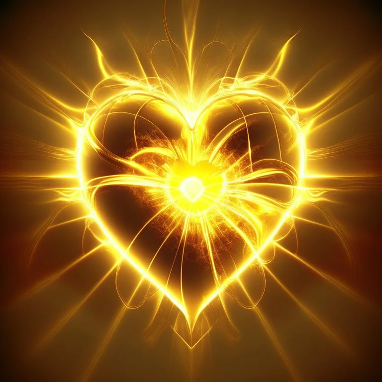 golden electric heart sun