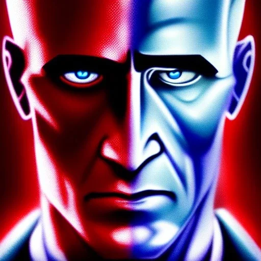 ultra detailed fullbody portrait of Doctor Manhattan , extremely detailed digital painting, intrincate, extremely detailed face,crystal clear Big eyes, in the style of Ashley Wood, mystical colors , perfectly centered image, perfect composition, rim light, beautiful lighting, 8k, stunning scene, raytracing