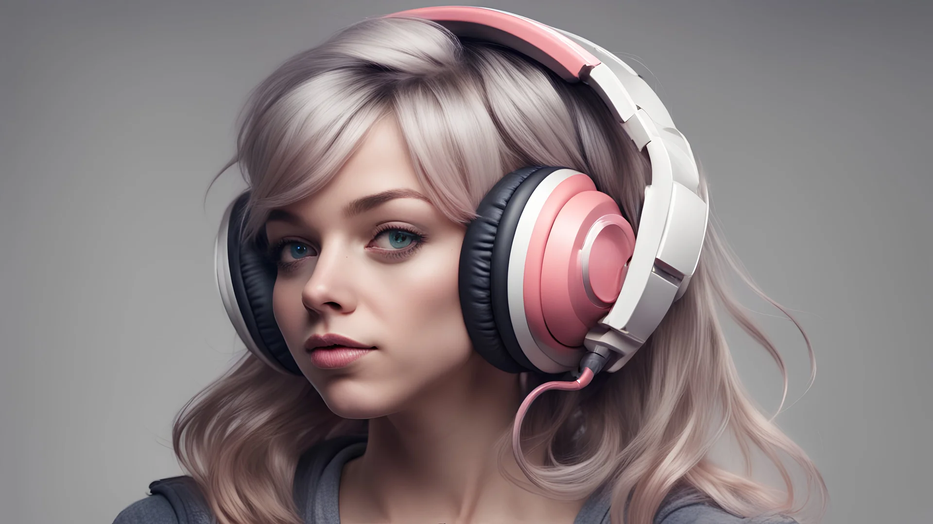 gaming girl wit headphones