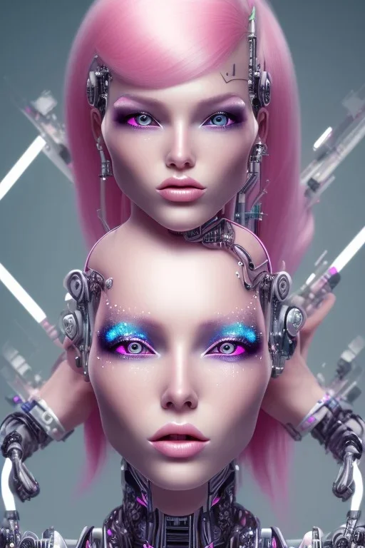 cyborg, pink hair, sexy, perfekt, real, dream