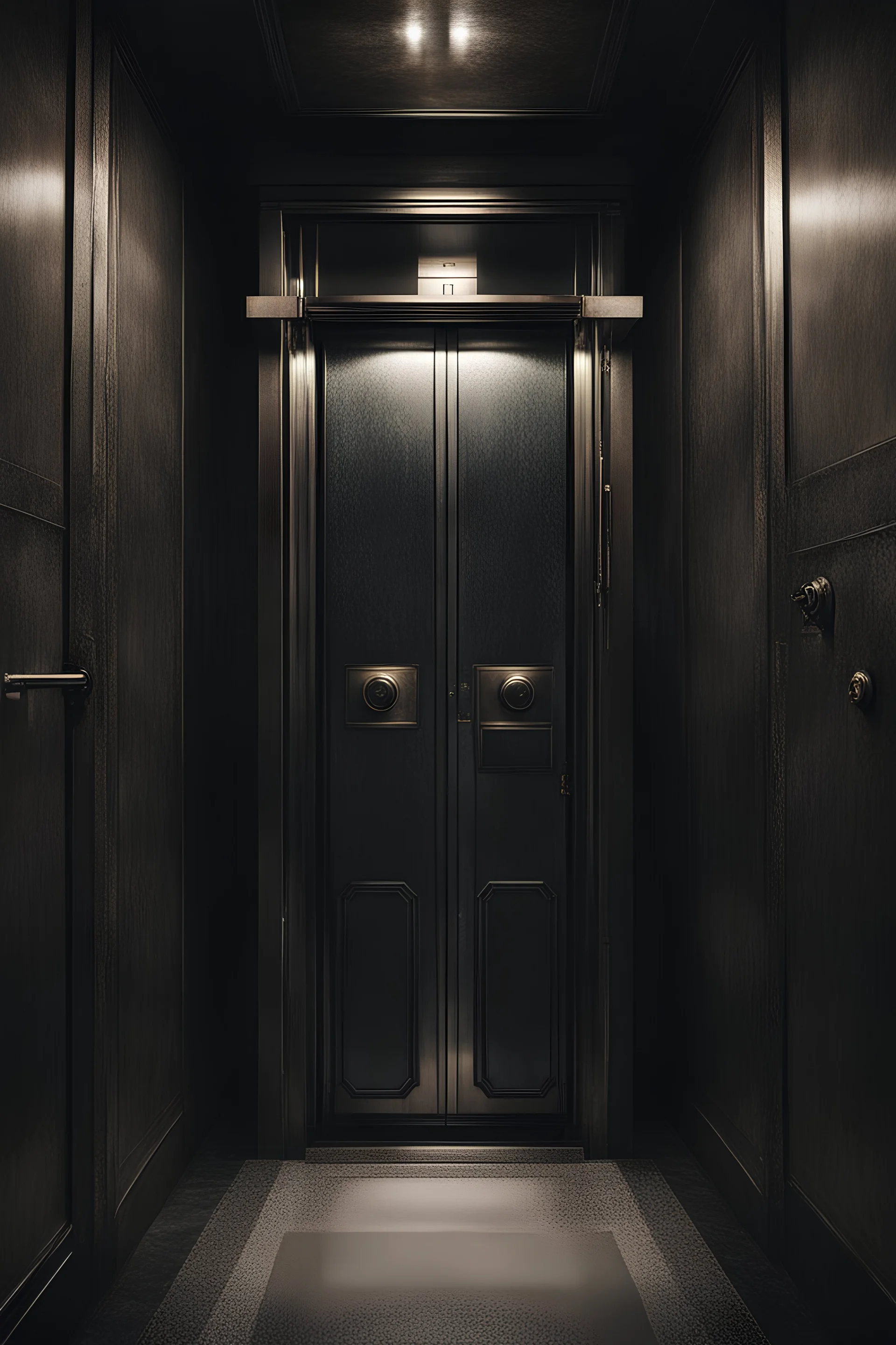 dark old fashioned elevator