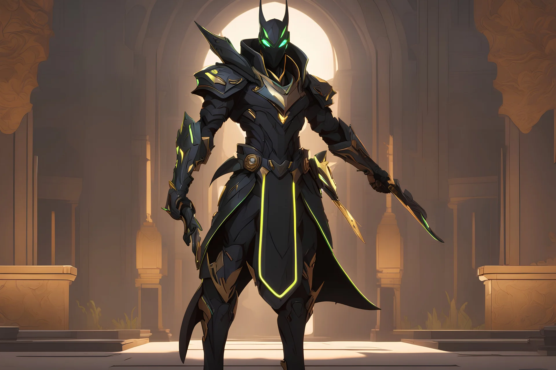 Genji venom in 8k solo leveling shadow artstyle, anubis them, neon effect, full body, Desert, intricate details, highly detailed, high details, detailed portrait, masterpiece,ultra detailed, ultra quality