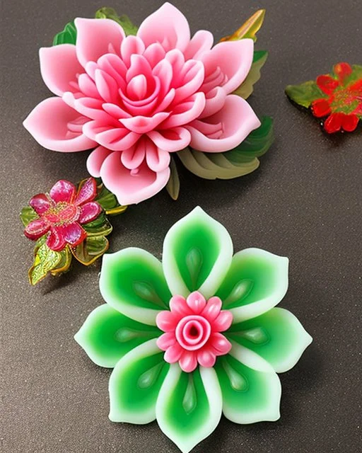 silicone material jelly soft shiny Surreal Waiizii Flower Art by Joshy Sly, flower sculpture