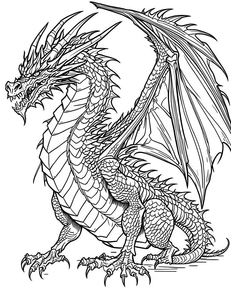 real massive dragonr coloring page