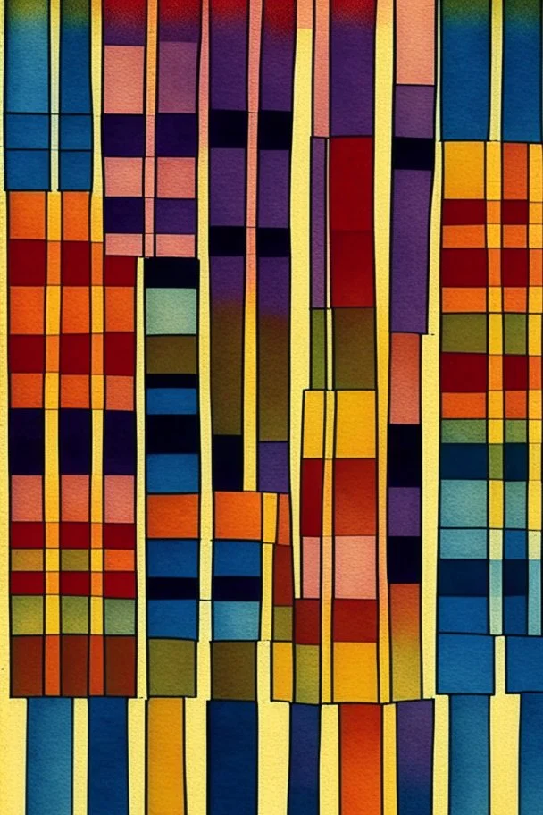 vertical stripes in the style of Paul Klee