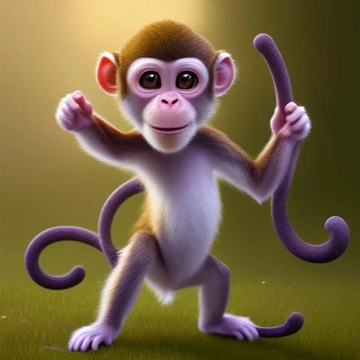 pixar art style of cute baby monkey in natural environment, monotone color, full body, by mobeius, au naturel, hyper detailed, digital art, trending in artstation, cinematic lighting, studio quality, smooth render, unreal engine 5 rendered, octane rendered, art style by klimt and nixeu and ian sprigger and wlop and krenz cushart