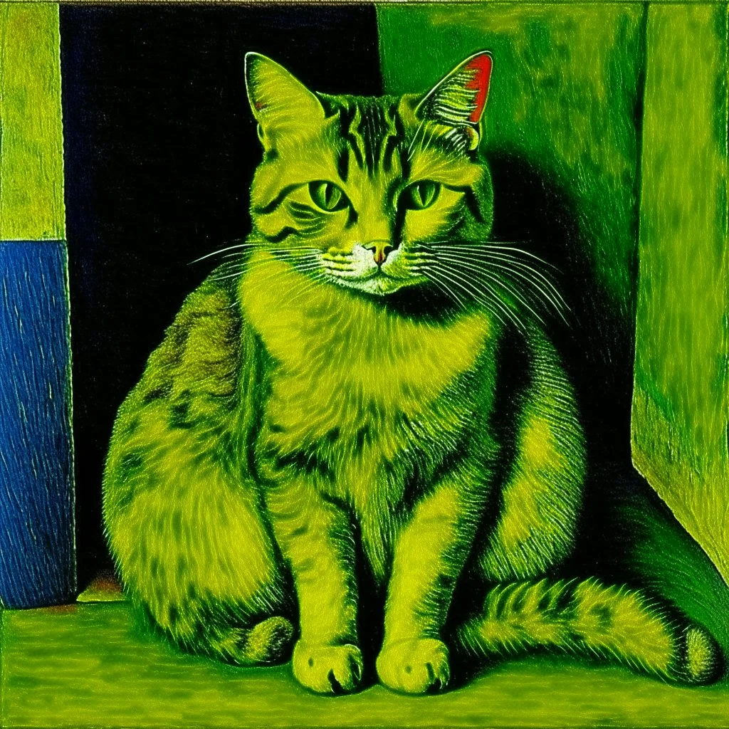 Portrait of a cat by Van Gogh