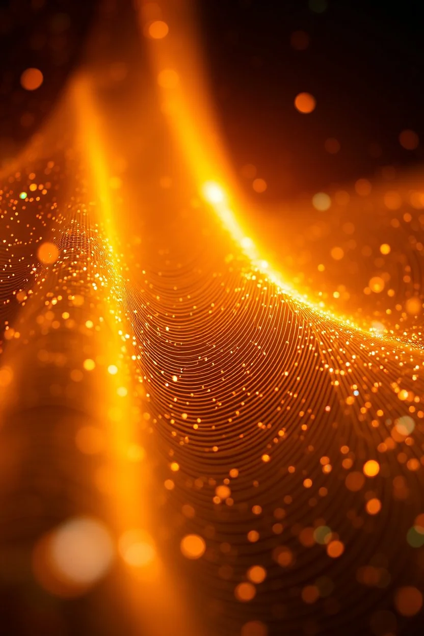bright abstract particles waves length