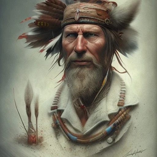 American native.Style,by red dead redemption by andrea bonelli,by Jean Baptiste Monge.