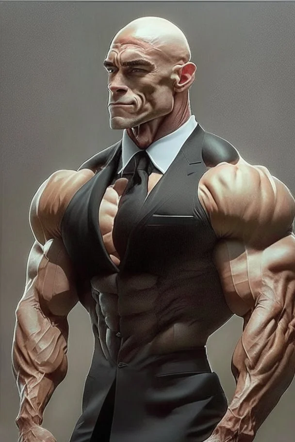 Bodybuilder Lee HaneyDelete the head. And wears a luxurious black suit Delete the head so that the body is without a head. Even if the skin is black