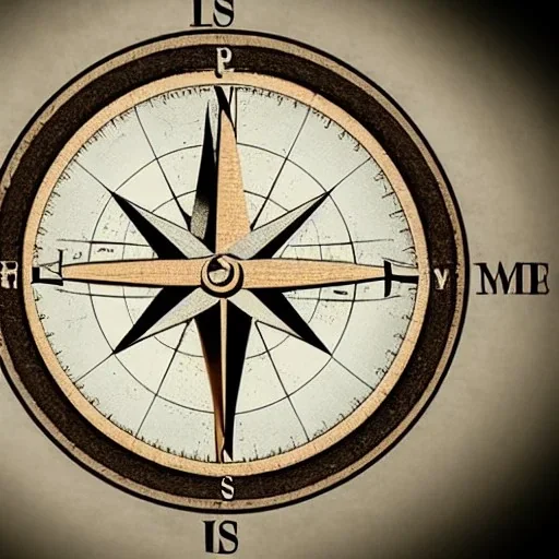 Compass on top of an old ocean map