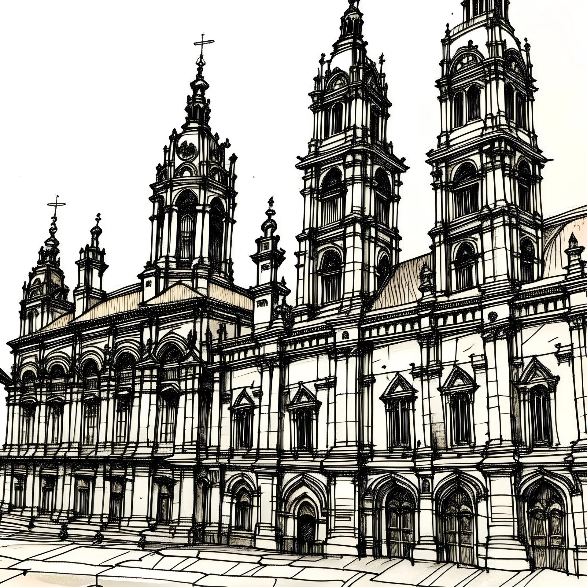 ink pen of santiago de compostela's cathedral