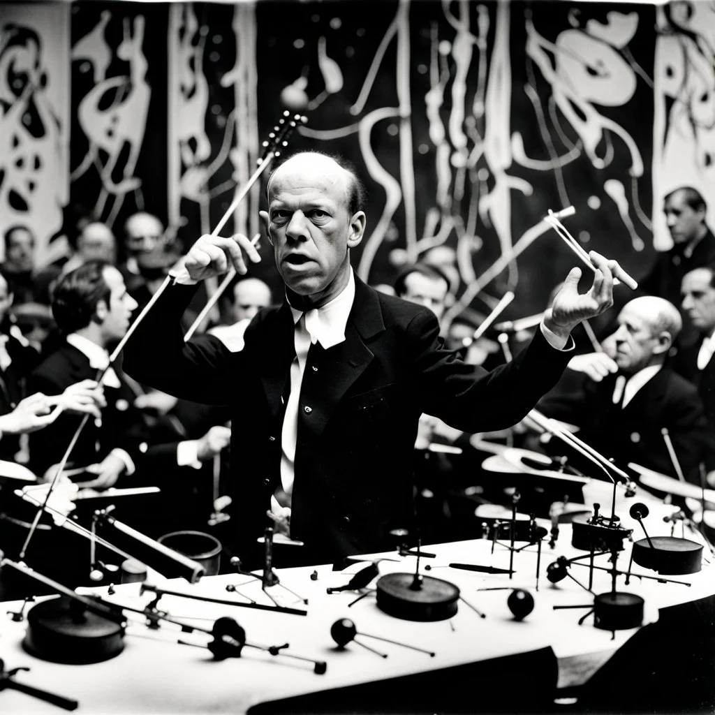 Jackson Pollock conducting his symphony orchestra