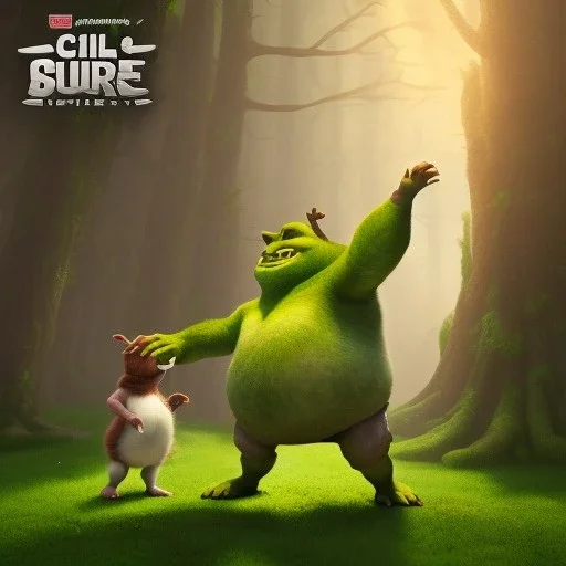 child getting chased by shrek