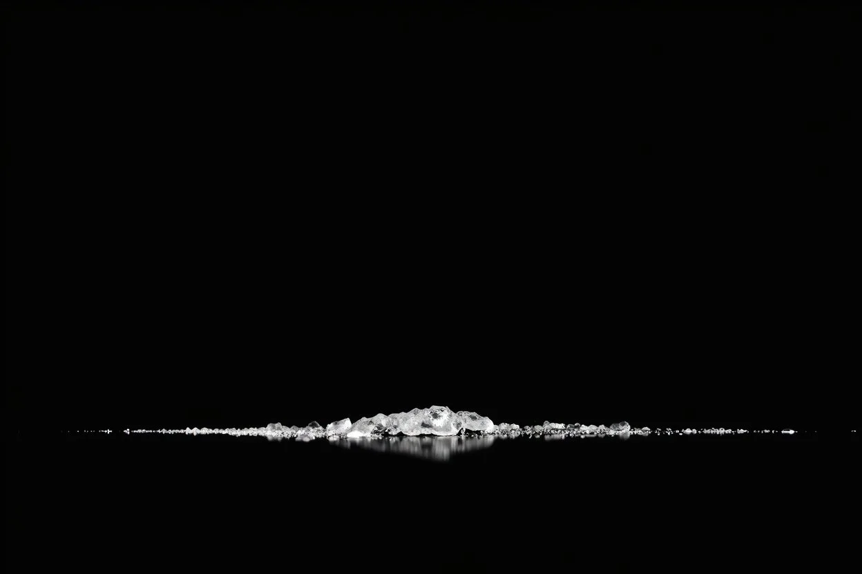 teture of ice crystal on flat surface, white on black vector