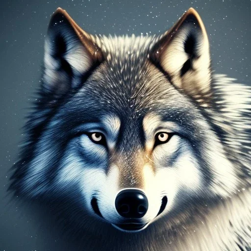 wolf, blue, black, masterpiece, expert, 8K, hyperrealism, sharp focus, cinematic lighting