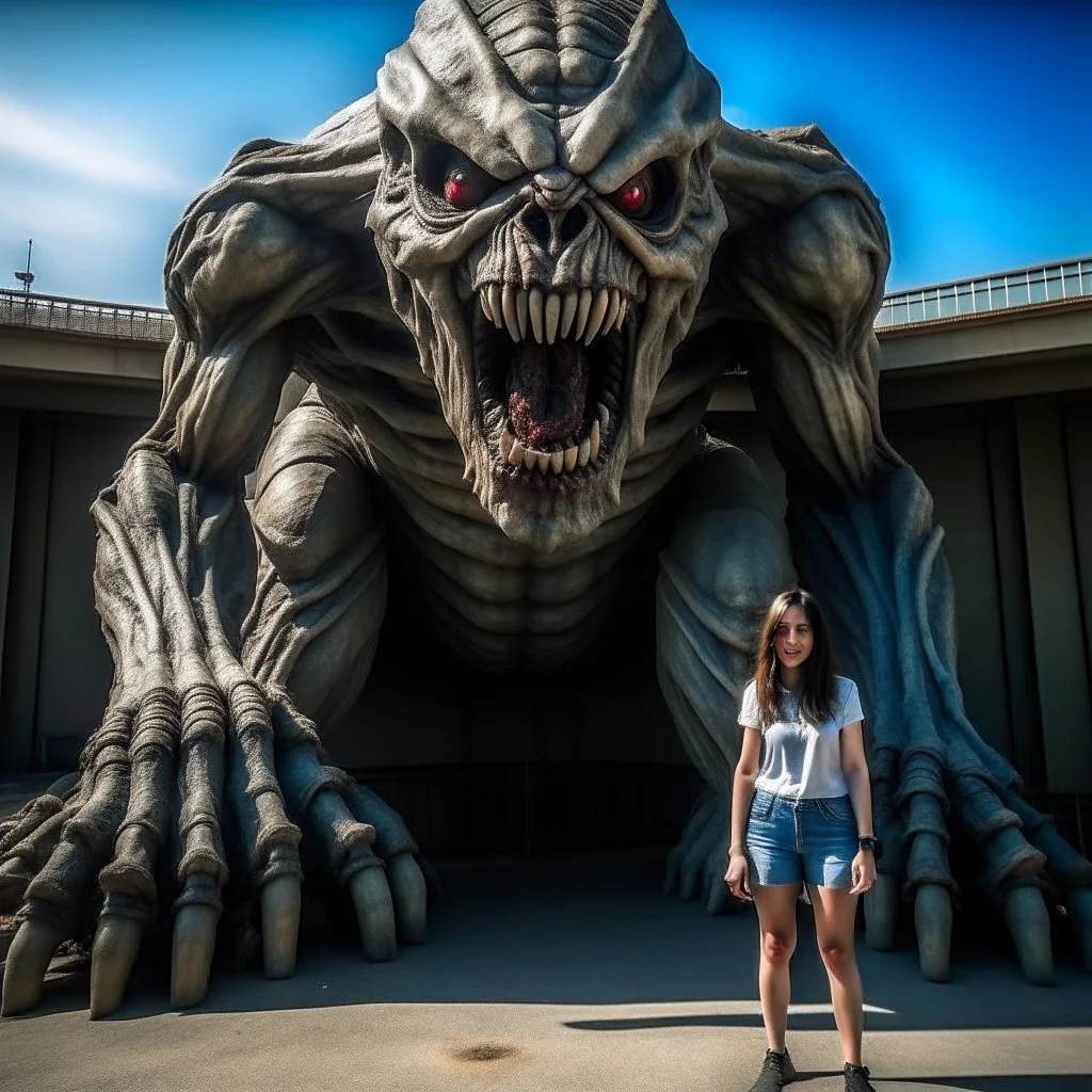 شخص واقف امام وحش مخيف للسفر عبر الزمن