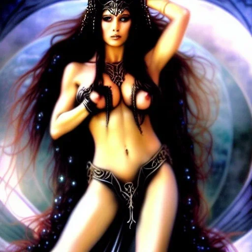 Epic full body picture portrait of busty atletic young beautiful Dejah Thoris Luis Royo styles