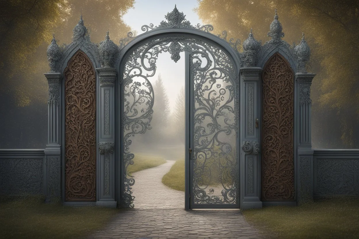 Ворота в стиле русских сказок