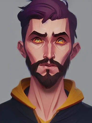 Portrait of a 30 year old strange wizard