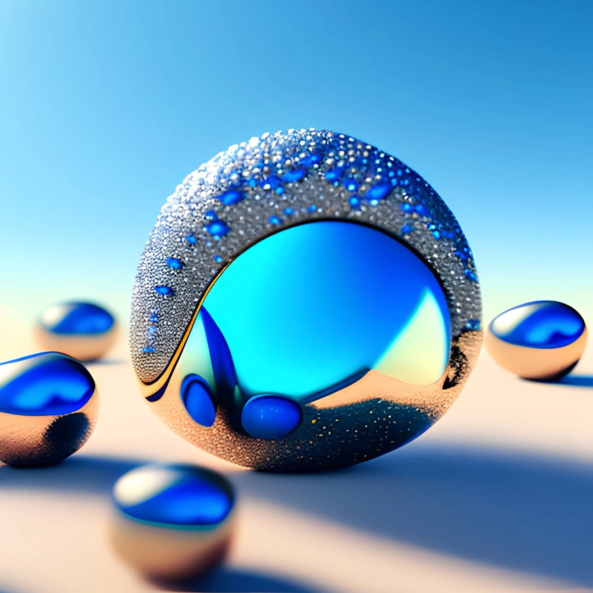 Wonderful pebbles, 30mm photography, 8k, 3d, sharp focus, Yves Tanguy, Max Ernst, Audubon, Amano, cinematic, photorealism, ZBrush, volumetric light, octane render, sparkles, blue eyes, surreal