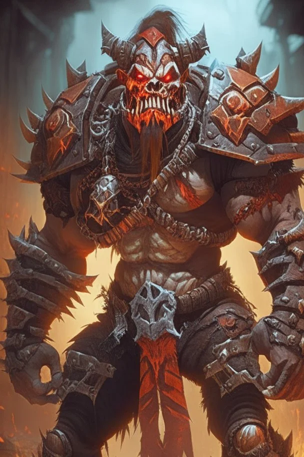 a human bandit with armor made from giant rib bones similar to garrosh hellscreams armor but still human sized