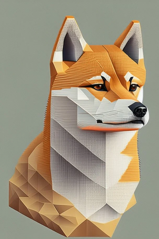 pioneer shiba inu close face matrix isometric hills with x on forehead