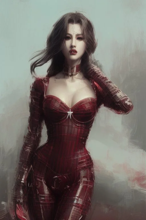 full body portrait, digital illustration, CHANEL, blond, gothic, red clothes, masterpiece, anime style, pale skin, perfect anatomy, centered, approaching perfection, dynamic, highly detailed, artstation, concept art, smooth, sharp focus, illustration, art by Wadim Kashin, intricate details, insanely detailed, concept art by Stephen Gammell, Pino Daheny, Jeremy Mann, Alex Maleev, Carne_Griffiths, cinematic lighting, sunlight, sunbeams, fine art, bright colors, vibrant colors