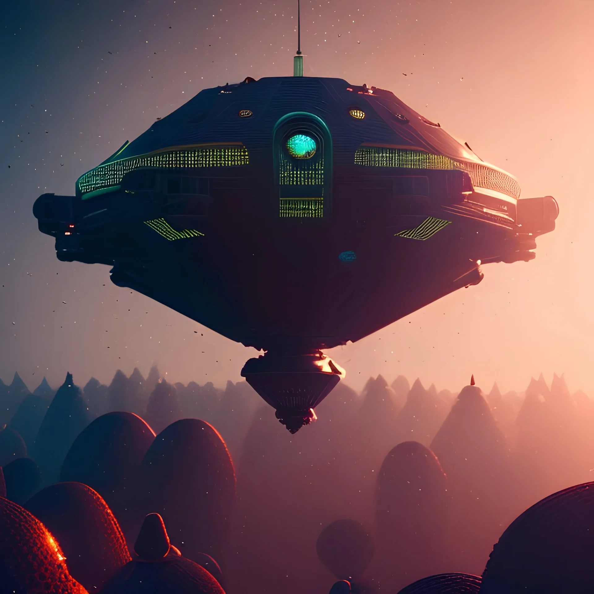 3d render, Rectangle Mothership, istanbul, ridley scott style, high details, high contrast, long explosure, hyper realistic, color grading, bokeh, rectangle background, unreal engine 5, 8k