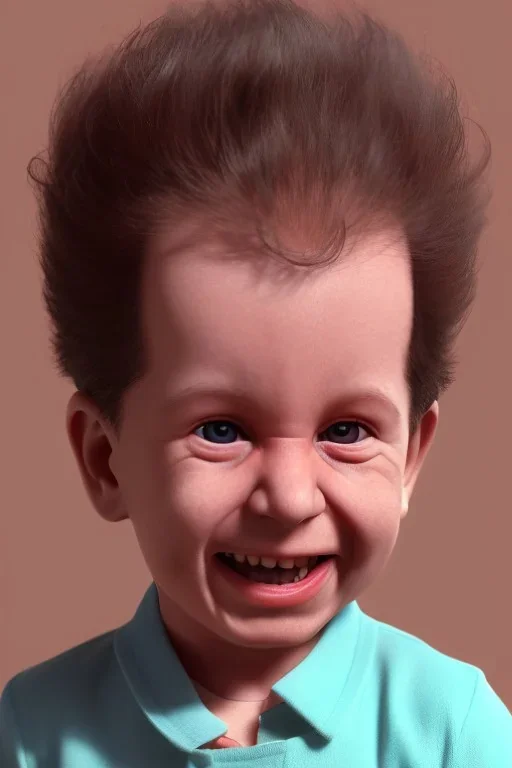 Cosmo kramer toddler, smile, full body, hyper realistic