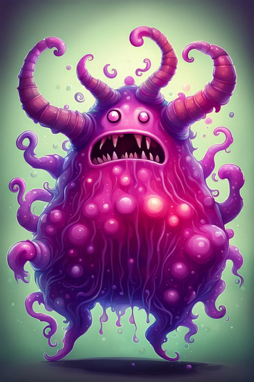 Big fat dirty horned jelly monster