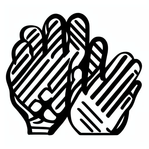 a simple logo of an hand with thumb up, line, flat, vector icon