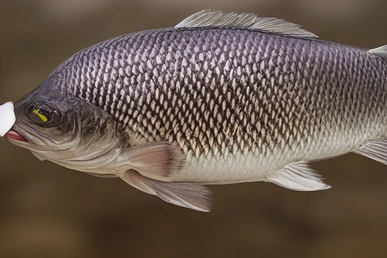 Portrait of an arctic grayling wearing a bow tie