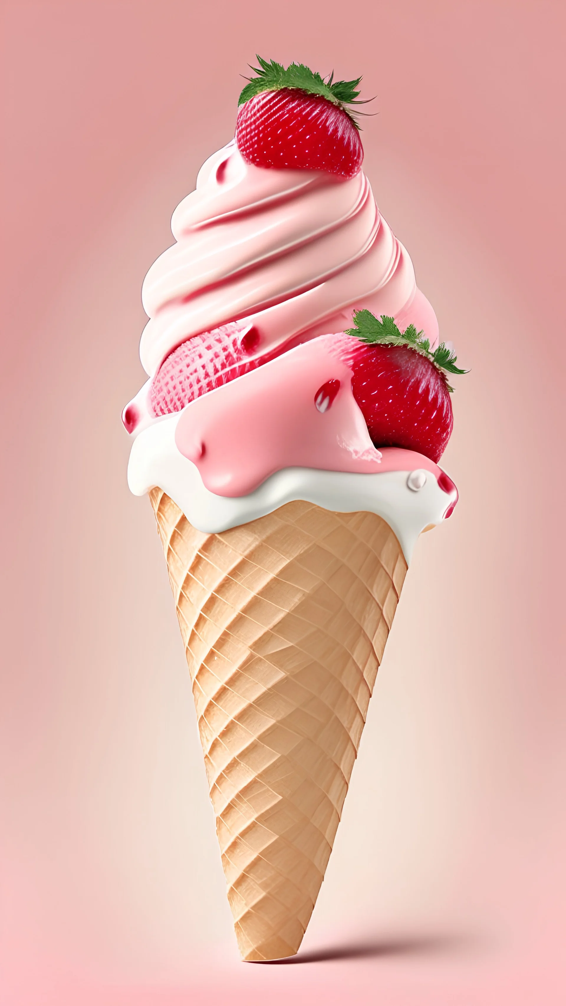 Strawberry Ice cream cone