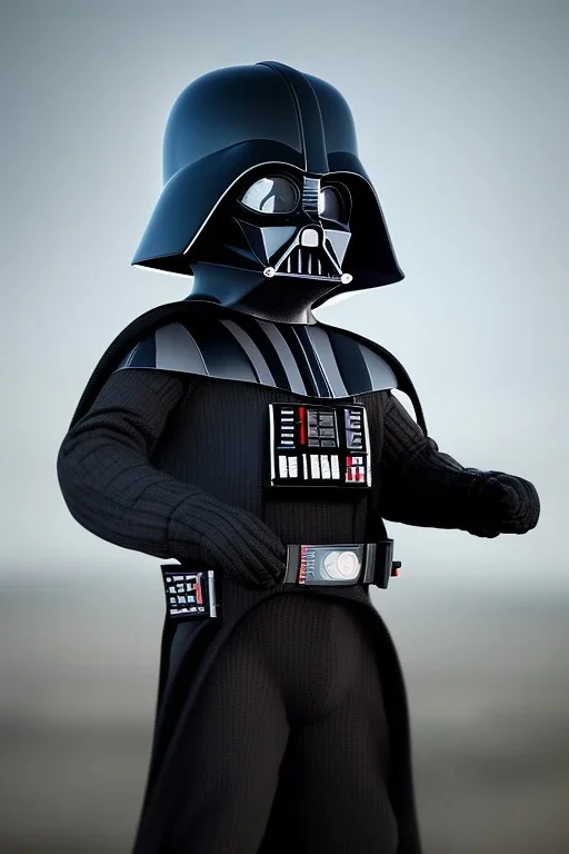 Darth Vader toddler, full body, bokeh, hyper realistic