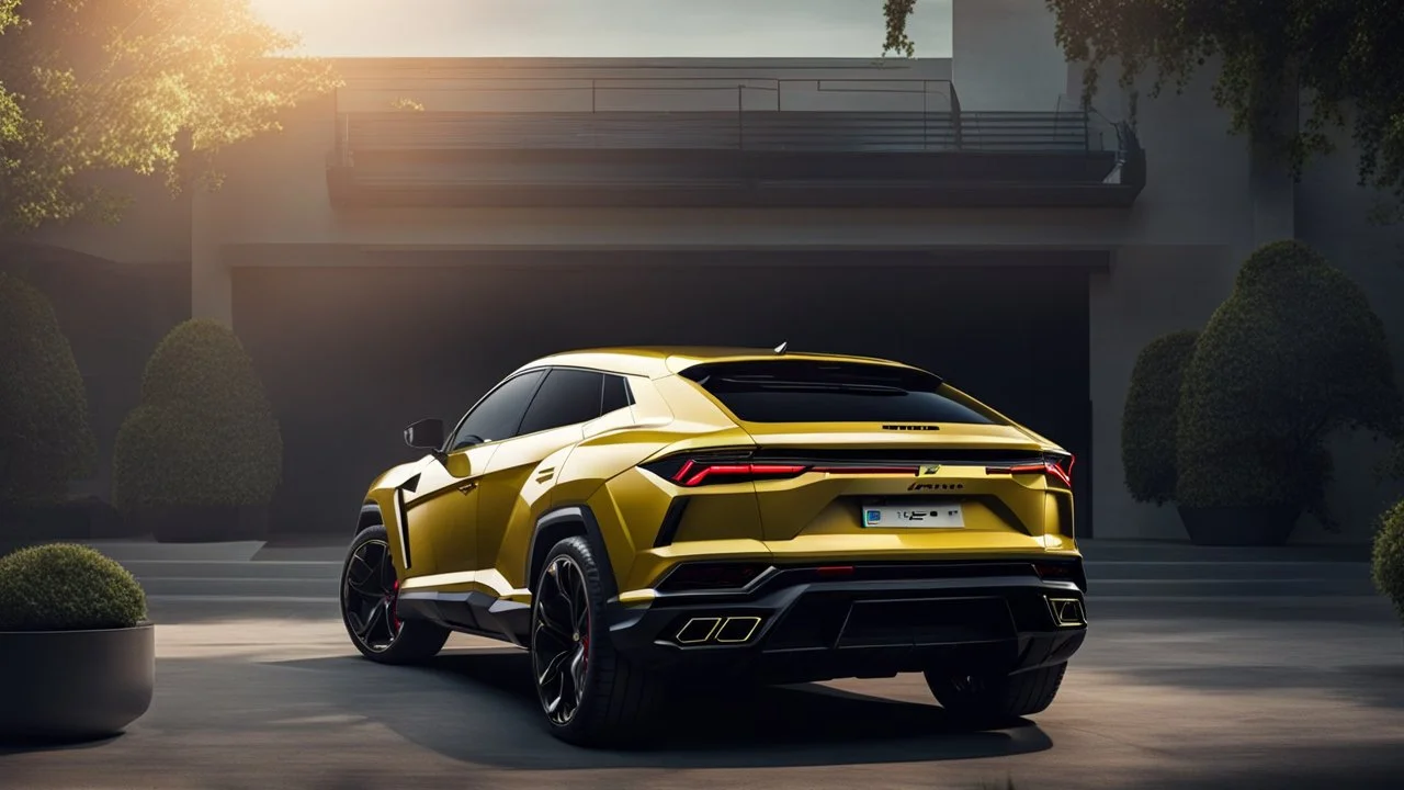 Electric Lamborghini Urus ,rear view, desktop wallpaper, 4K, Cinematic