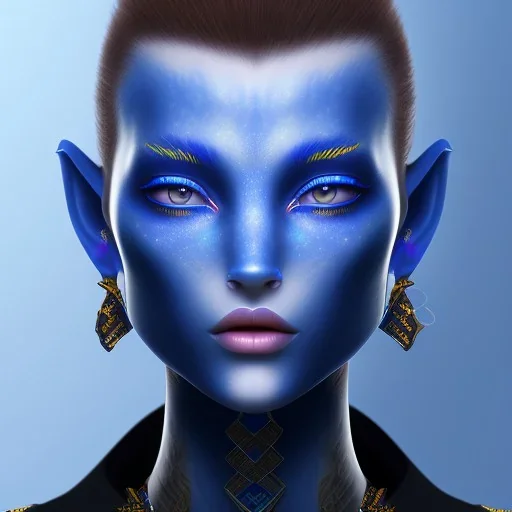 Man Blue Wearing make up avatar pandora